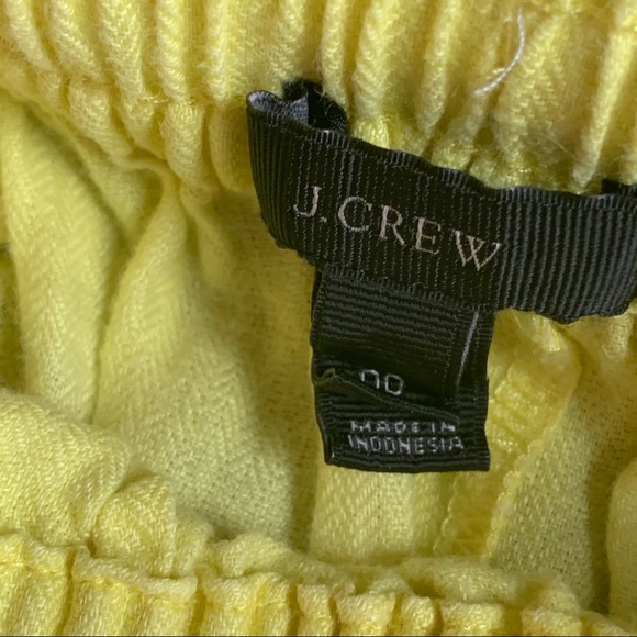 J.Crew Yellow Drapey Drawstring Linen Size Pants 00 - Picture 4 of 10